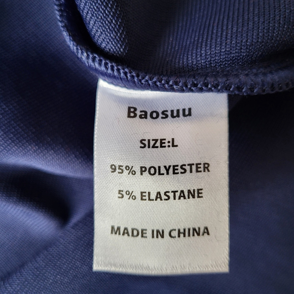 Women’s Baosuu Deep Plunge V-Neck Bodycon Midi Dress – Navy Blue – Size L – NWT - Picture 10 of 14